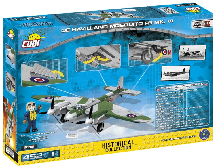 KLOCKI COBI 5718 Samolot De Havilland Mosquito FB Mk.VI HC WWII 452EL
