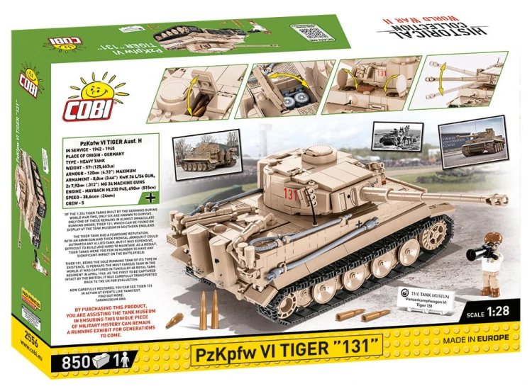 KLOCKI COBI 2556 Czołg Tygrys PzKpfw VI Tiger 131 HC WW2 850 EL