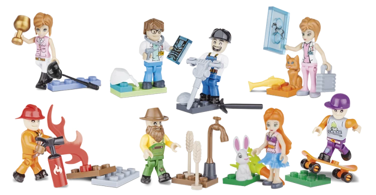 KLOCKI COBI 1852 Figurki z Akcesoriami Action Town