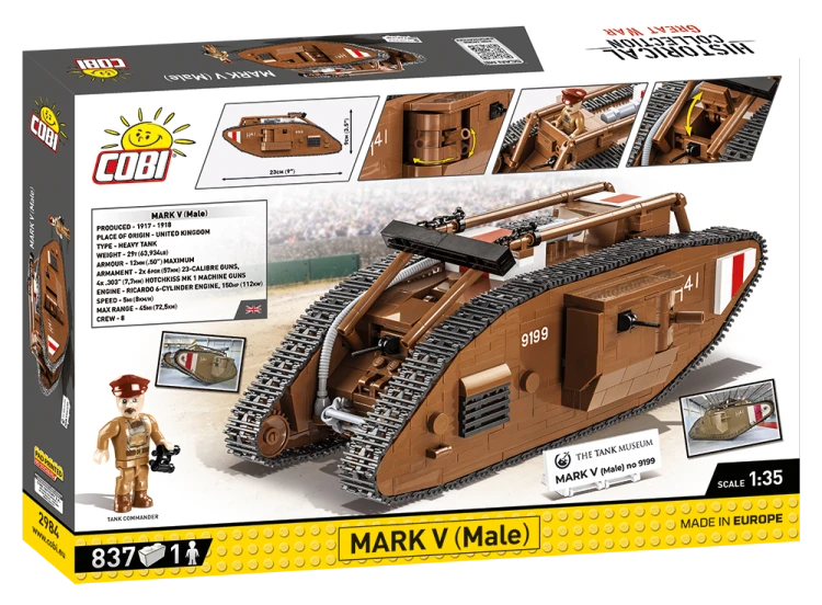 KLOCKI COBI 2984 Czołg Brytyjski Mark V Male HC GW 837 EL