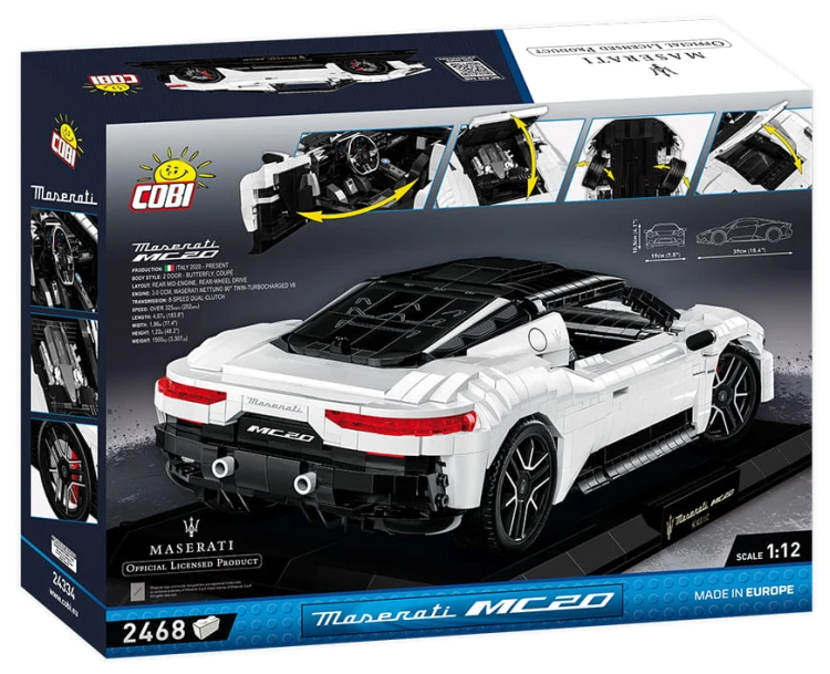 KLOCKI COBI 24334 SAMOCHÓD MASERATI AUTO POJAZD   2468 EL. AUTKO SPORTOWE KOMP. Z LEGO