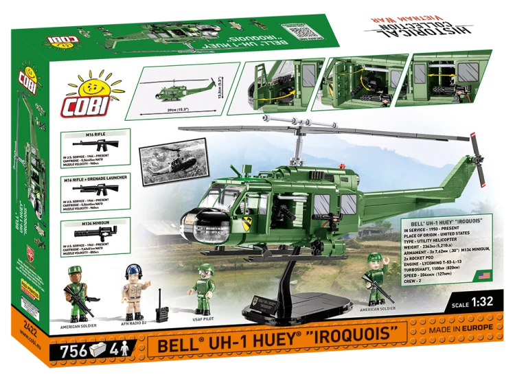 KLOCKI COBI 2422 Śmigłowiec Bell UH-1 Huey Iroquois HC VW 756 El "EE"