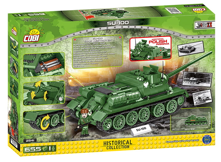 KLOCKI COBI 2541 Działo Samobieżne SU-100 HC WW2 655 EL