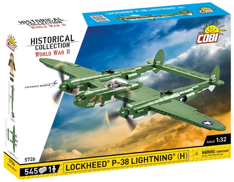 KLOCKI COBI 5726 Samolot Lockheed P-38 H Lightning HC WW2 545 EL