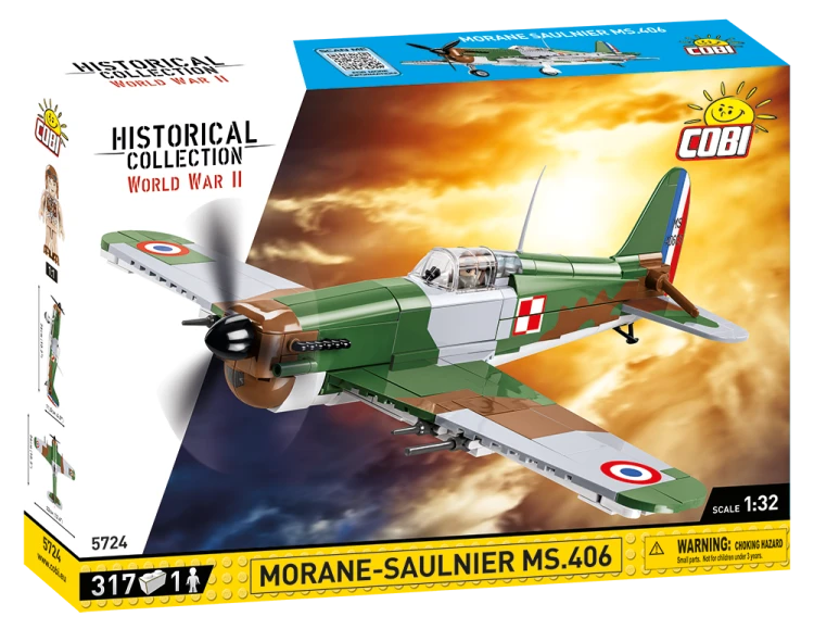 KLOCKI COBI 5724 Samolot Morane-Saulnier MS.406 HC WW2 317 EL