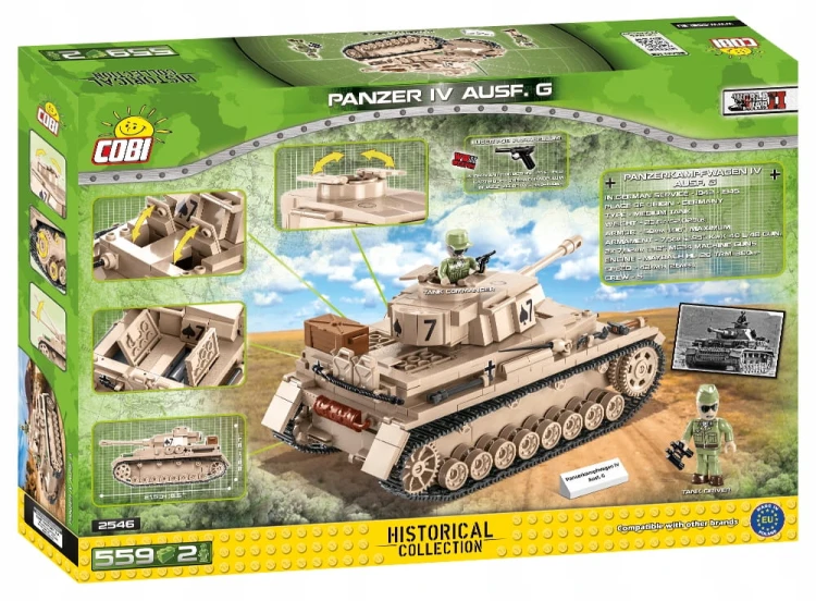 KLOCKI COBI 2546 Czołg Niemiecki Panzer IV Ausf.G HC WW2 559 EL