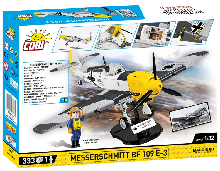 KLOCKI COBI 5727 Samolot Messerschmitt Bf 109 HC WW2 333 EL
