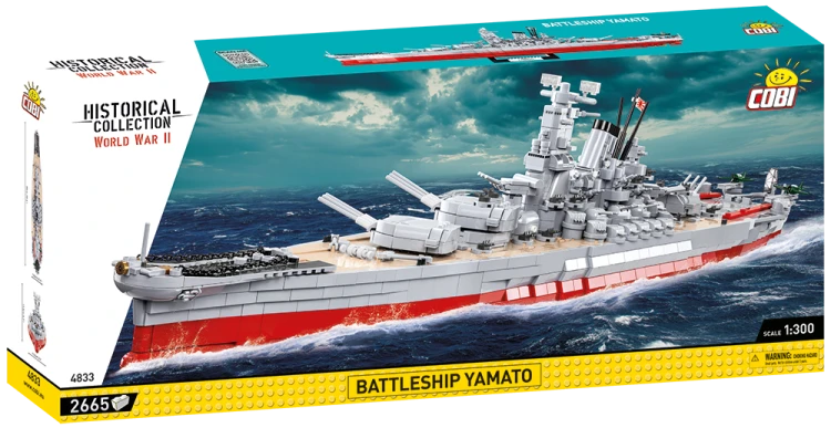 KLOCKI COBI 4833 OKRĘT PANCERNIK STATEK YAMATO    2665EL. WOJSKOWY ARMIA WOJSKO KOMP. Z LEGO