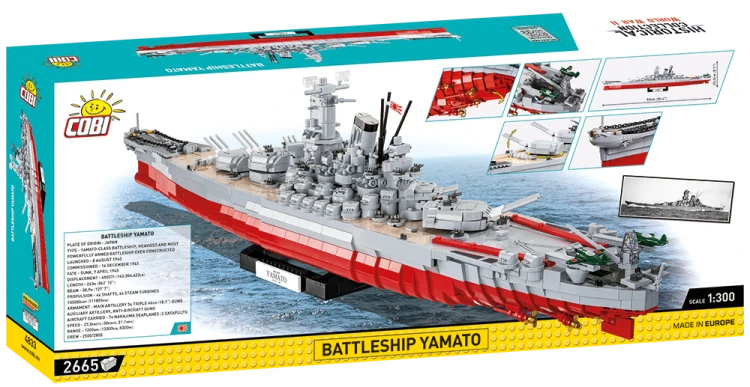 KLOCKI COBI 4833 OKRĘT PANCERNIK STATEK YAMATO    2665EL. WOJSKOWY ARMIA WOJSKO KOMP. Z LEGO