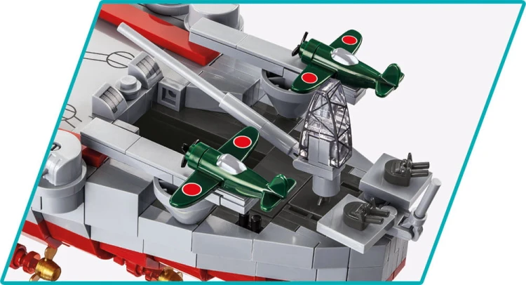 KLOCKI COBI 4833 OKRĘT PANCERNIK STATEK YAMATO    2665EL. WOJSKOWY ARMIA WOJSKO KOMP. Z LEGO