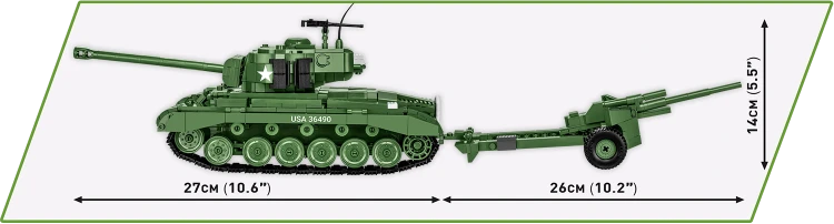 KLOCKI COBI 2563 Czołg M26 Pershing HC WW2 1065 EL.  "EE"