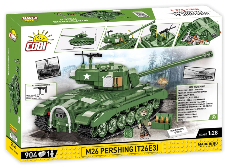 KLOCKI COBI 2564 Czołg M26 Pershing T26E3 HC WW2 904 EL
