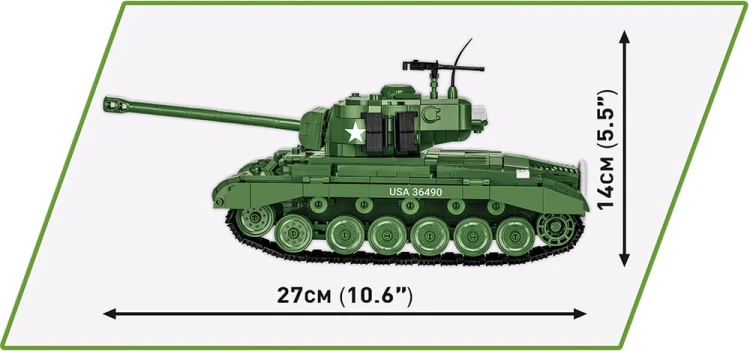 KLOCKI COBI 2564 Czołg M26 Pershing T26E3 HC WW2 904 EL