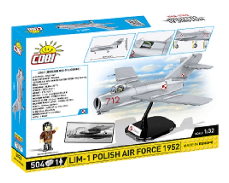 KLOCKI COBI 5822 Samolot Lim-1 Polish Air Force 1952 HC CW 504 EL