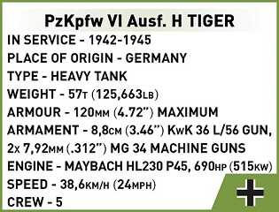 KLOCKI COBI 2710 Czołg Tygrys PzKpfw VI Tiger 131 HC WWII 340 EL