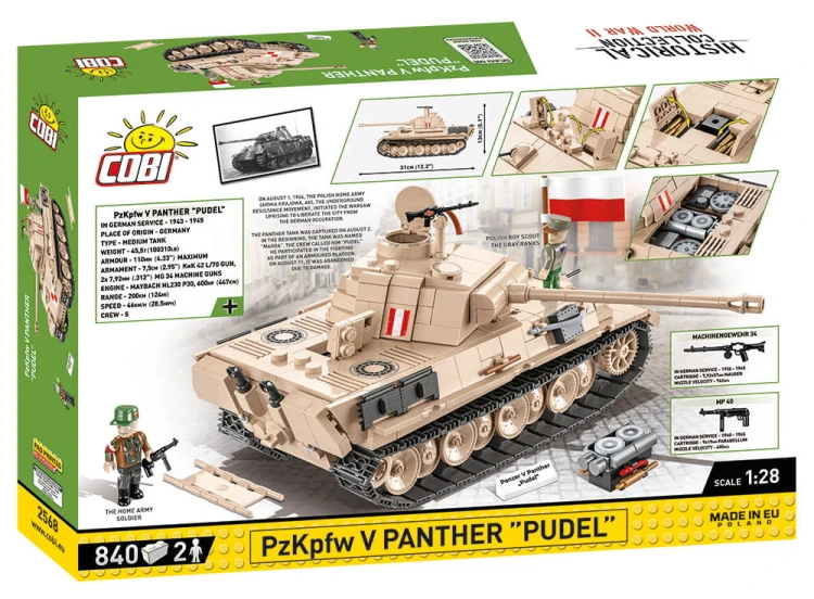 KLOCKI COBI 2568 Czołg PzKpfw V Panther Pudel HC WW2 840 EL