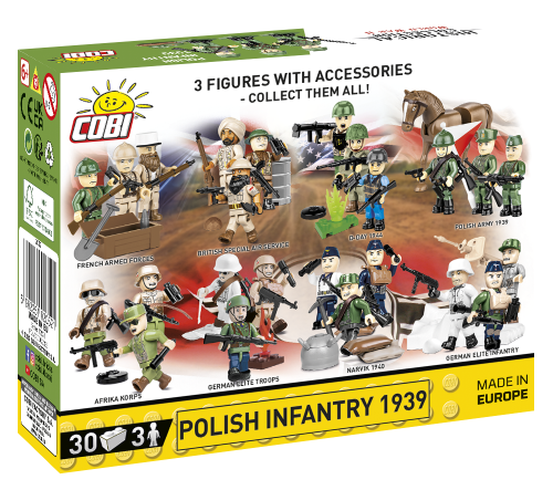 KLOCKI COBI 2052 Figurki Żołnierzy Polish Infantry 1939 HC WW2 30 El.