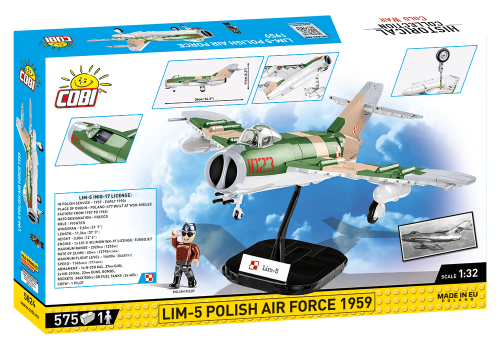 KLOCKI COBI 5824 Samolot Lim-5 Polish Air Force HC CW 575 EL.